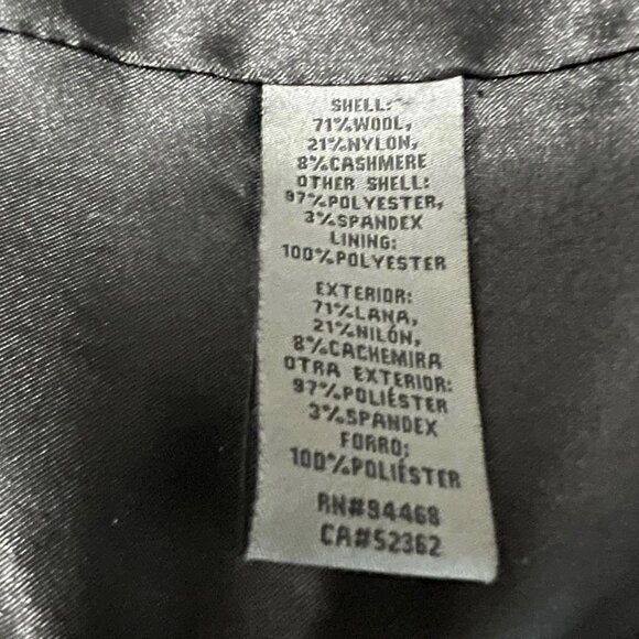 Vera Wang Wool Cashmere Blend Satin Trim Coat Size XS - Picture 6 of 7